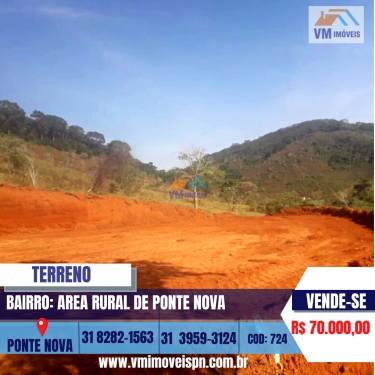 TERRENO NA &Aacute;REA RURAL DE PONTE NOVA